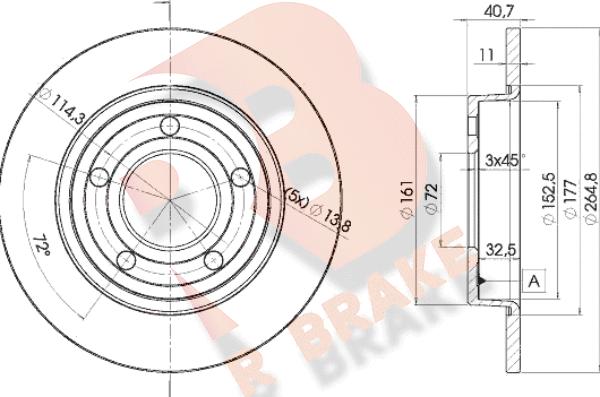 R Brake 78RBD23275 - Jarrulevy inparts.fi