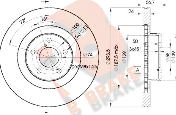 R Brake 78RBD22630 - Jarrulevy inparts.fi