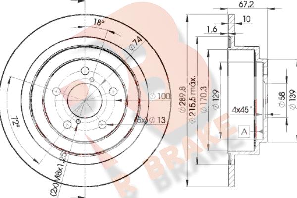 R Brake 78RBD22670 - Jarrulevy inparts.fi