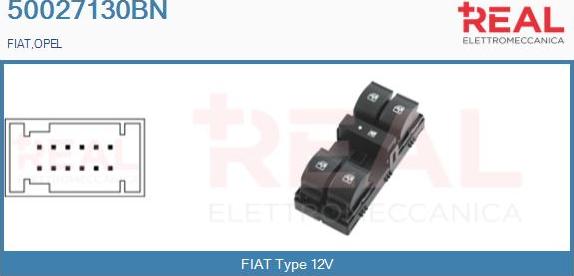 REAL 50027130BN - Kytkin, lasinnostin inparts.fi
