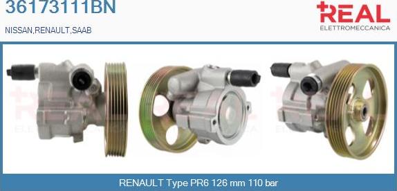 REAL 36173111BN - Hydrauliikkapumppu, ohjaus inparts.fi