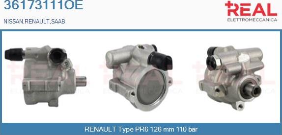 REAL 36173111OE - Hydrauliikkapumppu, ohjaus inparts.fi