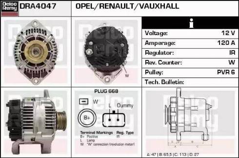 Remy DRA4047 - Laturi inparts.fi