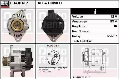 Remy DRA4037 - Laturi inparts.fi