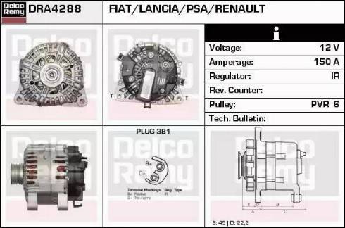 Remy DRA4288 - Laturi inparts.fi