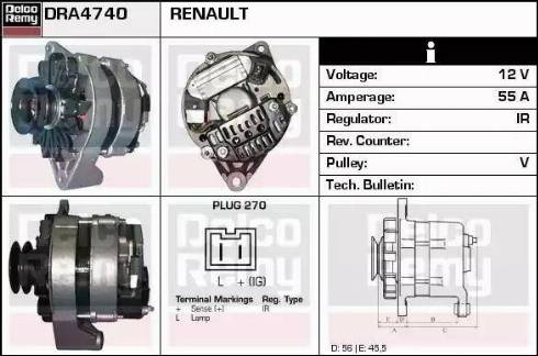 Remy DRA4740 - Laturi inparts.fi