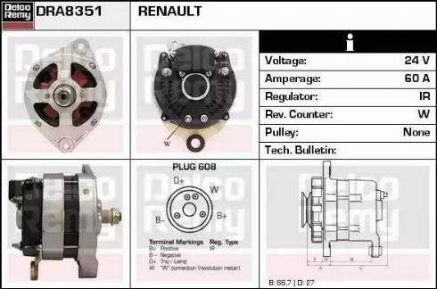 Remy DRA8351 - Laturi inparts.fi