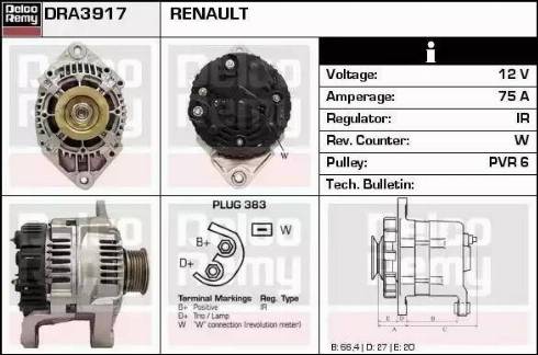 Remy DRA3917 - Laturi inparts.fi