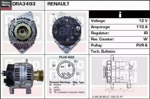 Remy DRA3493 - Laturi inparts.fi