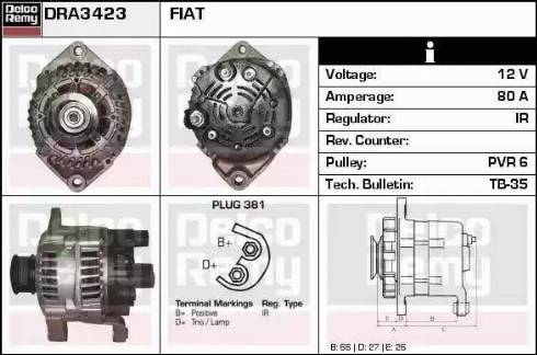 Remy DRA3423 - Laturi inparts.fi