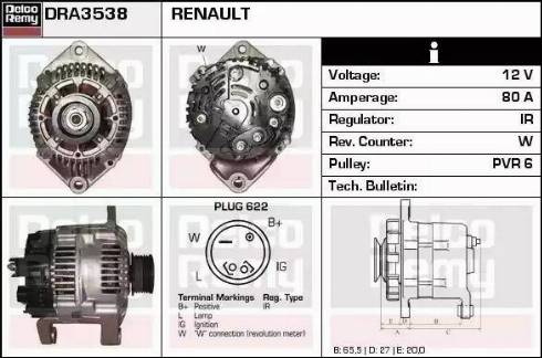 Remy DRA3538 - Laturi inparts.fi