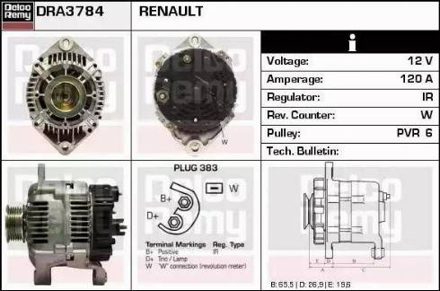 Remy DRA3784 - Laturi inparts.fi