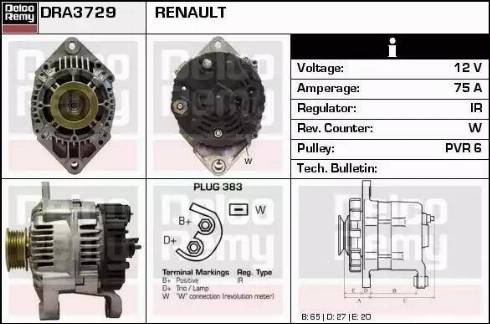 Remy DRA3729 - Laturi inparts.fi