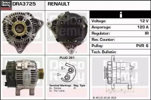 Remy DRA3725 - Laturi inparts.fi