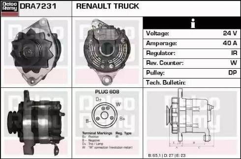 Remy DRA7231 - Laturi inparts.fi