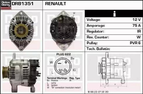 Remy DRB1351 - Laturi inparts.fi