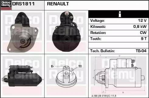 Remy DRS1811 - Käynnistinmoottori inparts.fi