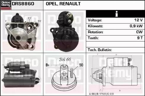 Remy DRS8860 - Käynnistinmoottori inparts.fi