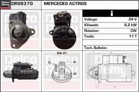 Remy DRS8370 - Käynnistinmoottori inparts.fi