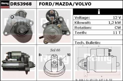 Remy DRS3968X - Käynnistinmoottori inparts.fi