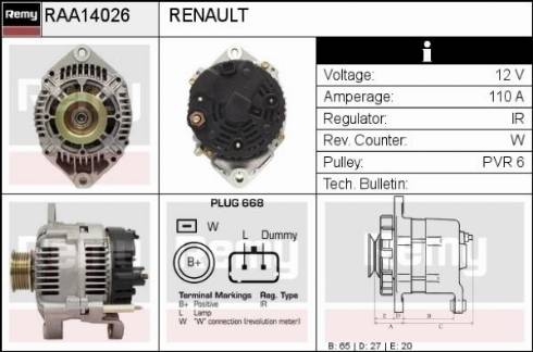 Remy RAA14026 - Laturi inparts.fi