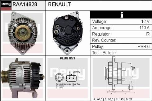 Remy RAA14828 - Laturi inparts.fi