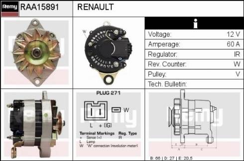 Remy RAA15891 - Laturi inparts.fi