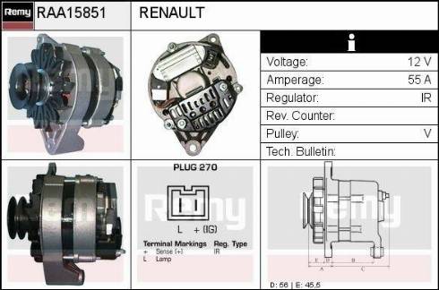 Remy RAA15851 - Laturi inparts.fi