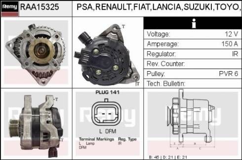 Remy RAA15325 - Laturi inparts.fi