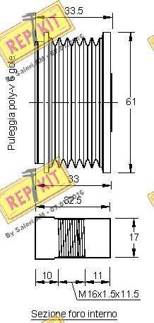 REPKIT RKT2357 - Hihnapyörä, laturi inparts.fi