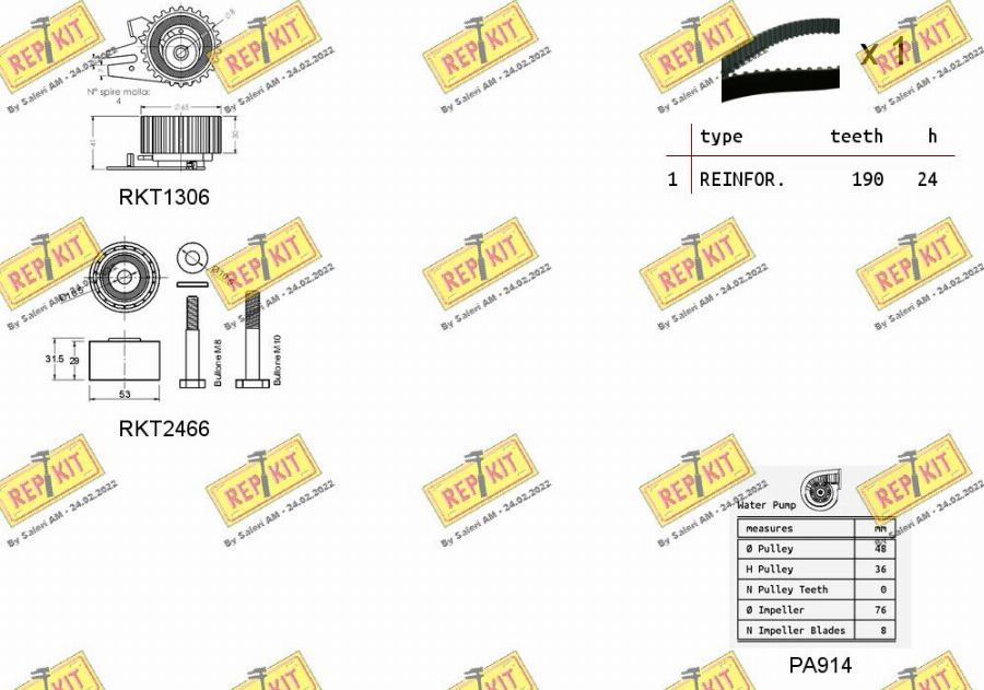 REPKIT RKTK0936PA - Vesipumppu + jakohihnasarja inparts.fi