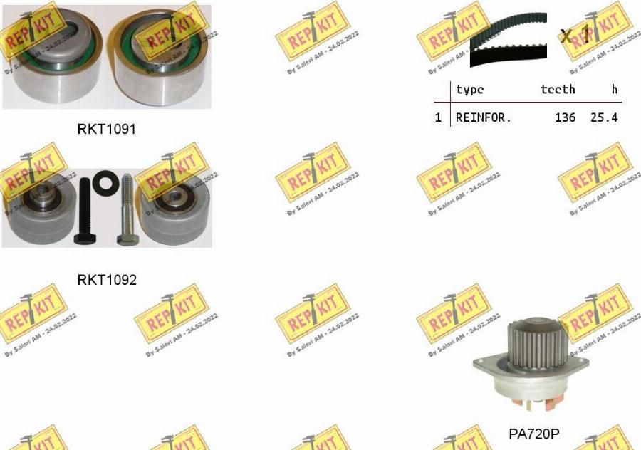 REPKIT RKTK0898PA - Vesipumppu + jakohihnasarja inparts.fi