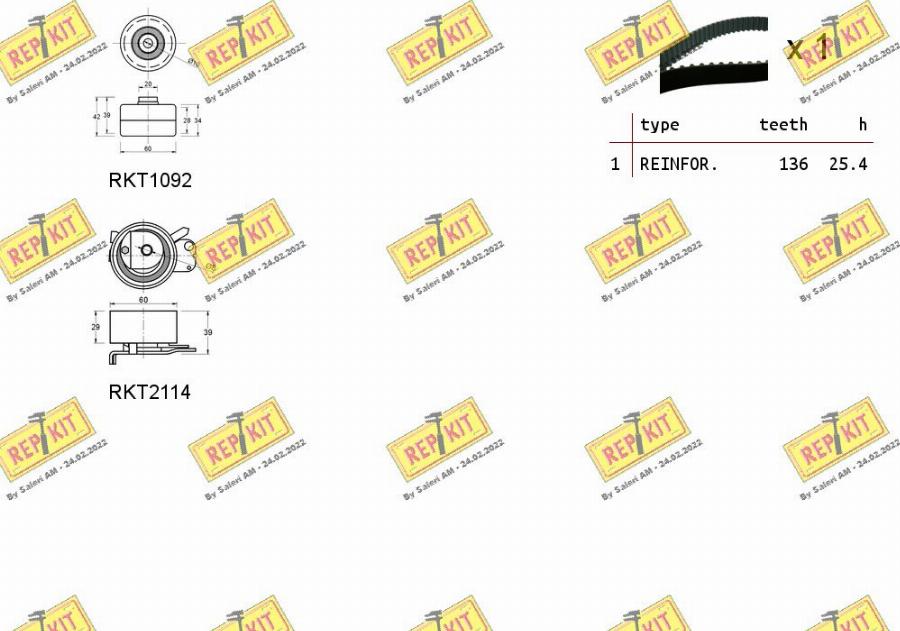 REPKIT RKTK1054 - Hammashihnasarja inparts.fi