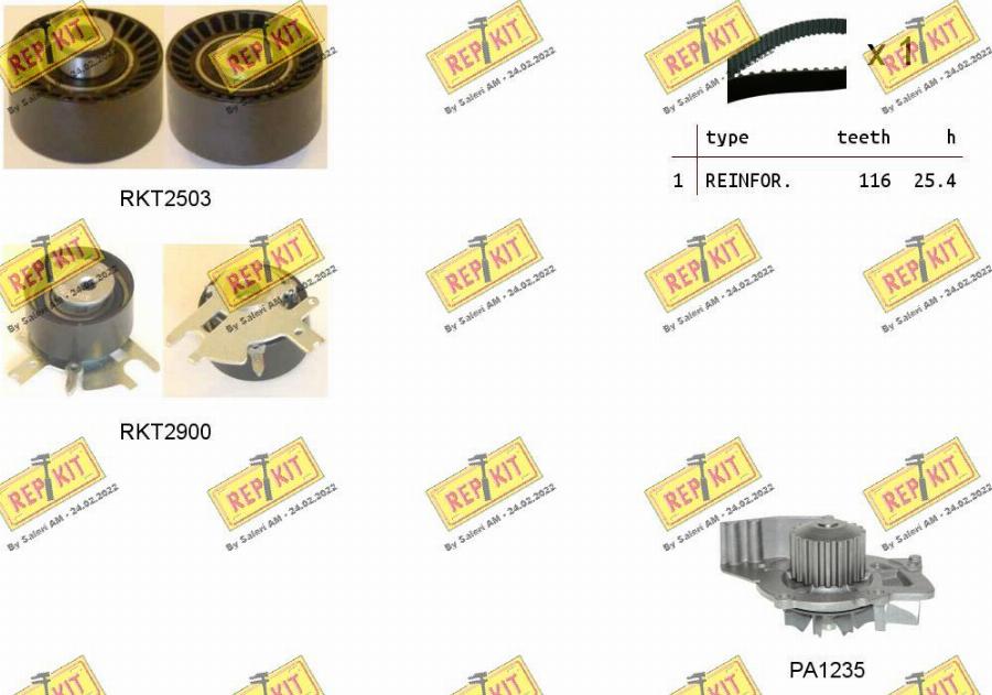 REPKIT RKTK1087PA2 - Vesipumppu + jakohihnasarja inparts.fi