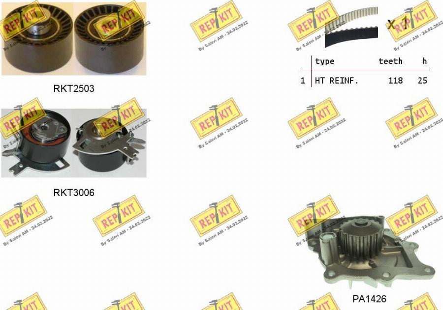 REPKIT RKTK1075PA - Vesipumppu + jakohihnasarja inparts.fi