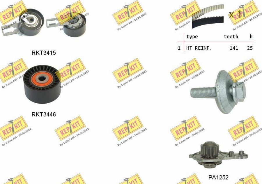 REPKIT RKTK1148PA - Vesipumppu + jakohihnasarja inparts.fi