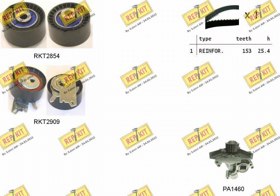 REPKIT RKTK1156PA - Vesipumppu + jakohihnasarja inparts.fi