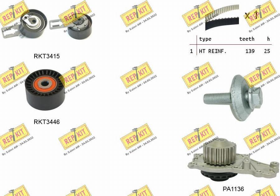 REPKIT RKTK1169PA - Vesipumppu + jakohihnasarja inparts.fi