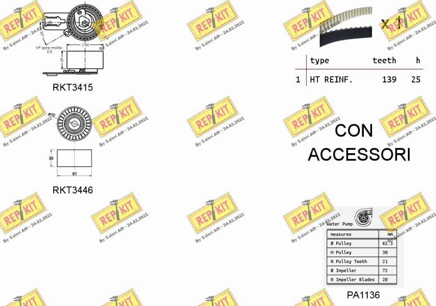 REPKIT RKTK1169PA - Vesipumppu + jakohihnasarja inparts.fi