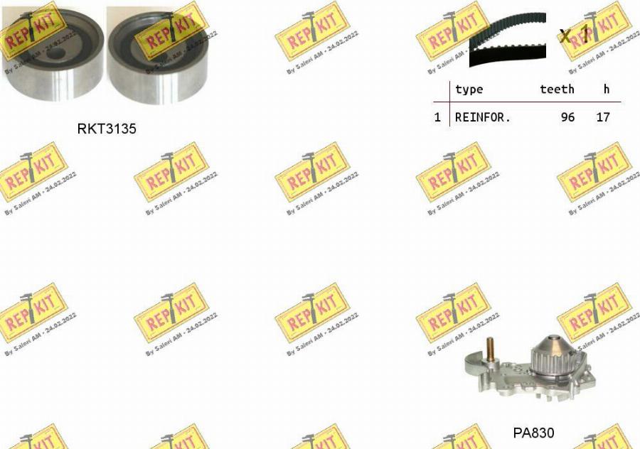 REPKIT RKTK1115PA - Vesipumppu + jakohihnasarja inparts.fi