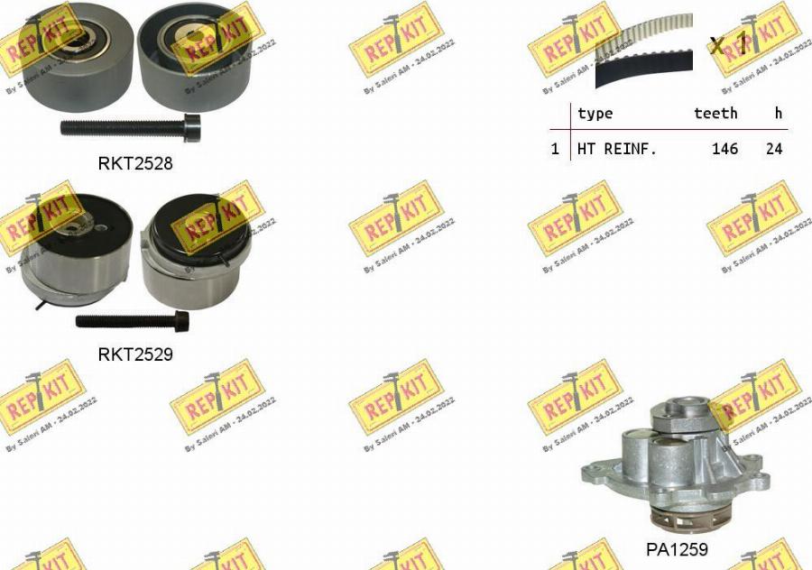 REPKIT RKTK1110PA - Vesipumppu + jakohihnasarja inparts.fi