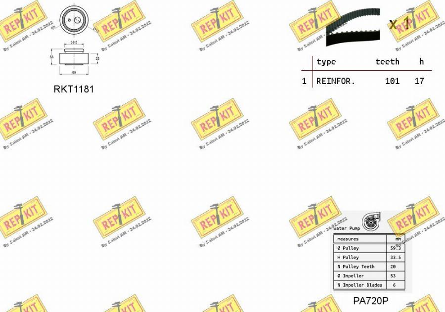 REPKIT RKTK1120PA - Vesipumppu + jakohihnasarja inparts.fi