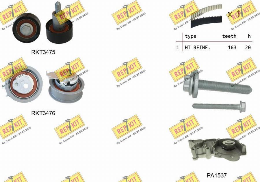 REPKIT RKTK1174PA - Vesipumppu + jakohihnasarja inparts.fi