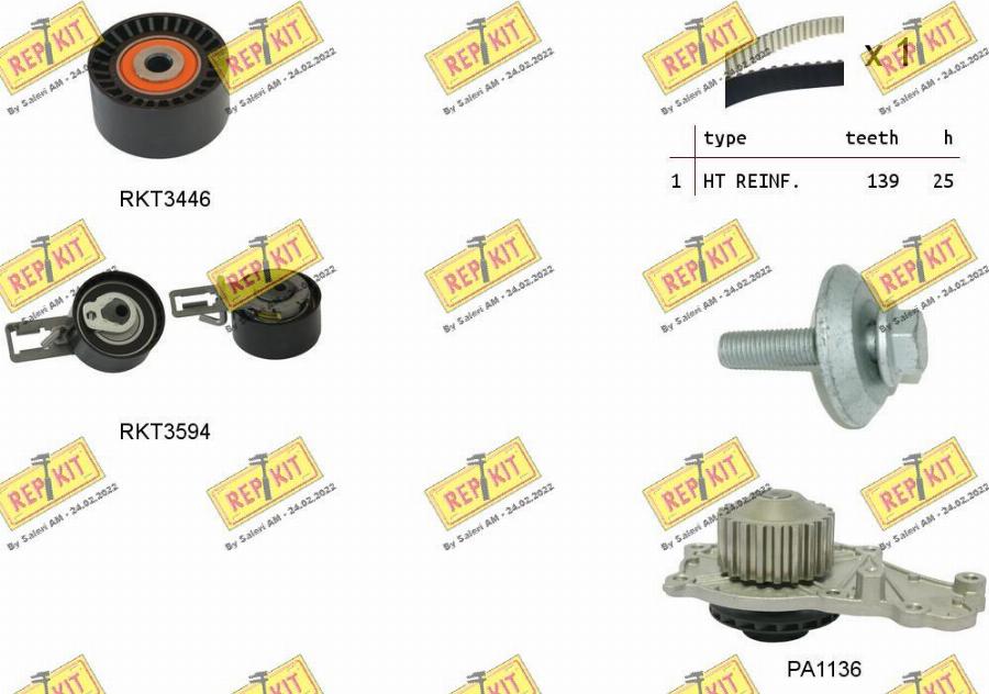 REPKIT RKTK1176PA - Vesipumppu + jakohihnasarja inparts.fi