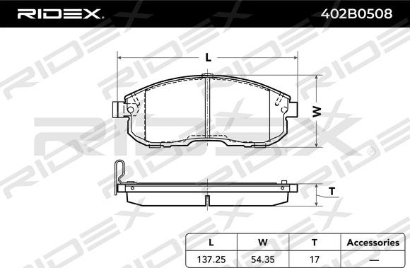 RIDEX 402B0508 - Jarrupala, levyjarru inparts.fi