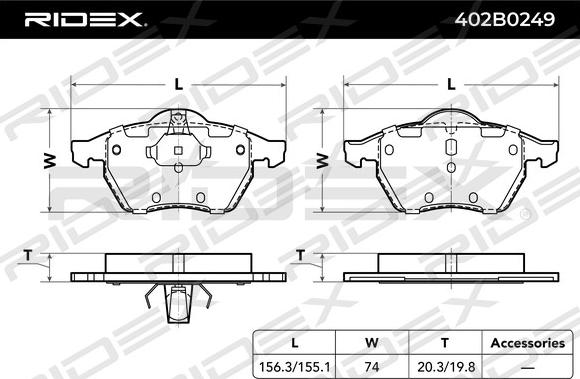 RIDEX 402B0249 - Jarrupala, levyjarru inparts.fi