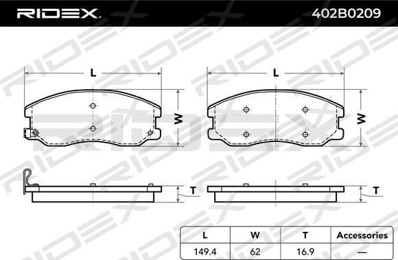 RIDEX 402B0209 - Jarrupala, levyjarru inparts.fi