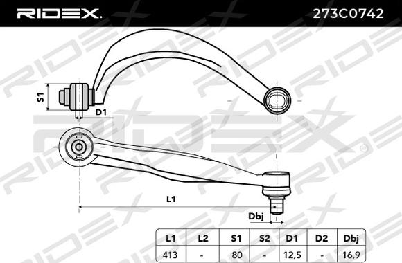 RIDEX 273C0742 - Tukivarsi, pyöräntuenta inparts.fi