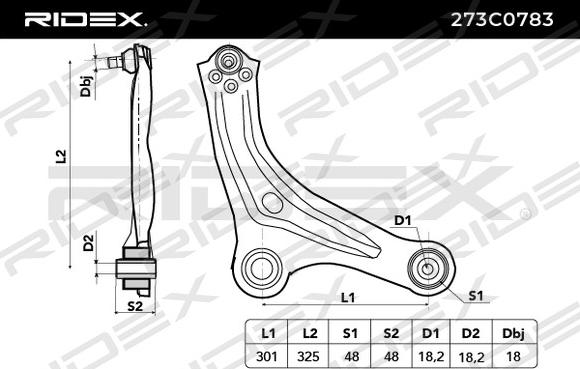 RIDEX 273C0783 - Tukivarsi, pyöräntuenta inparts.fi