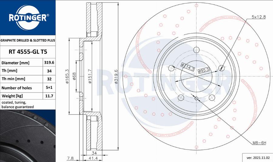 Rotinger RT 4555-GL T5 - Jarrulevy inparts.fi